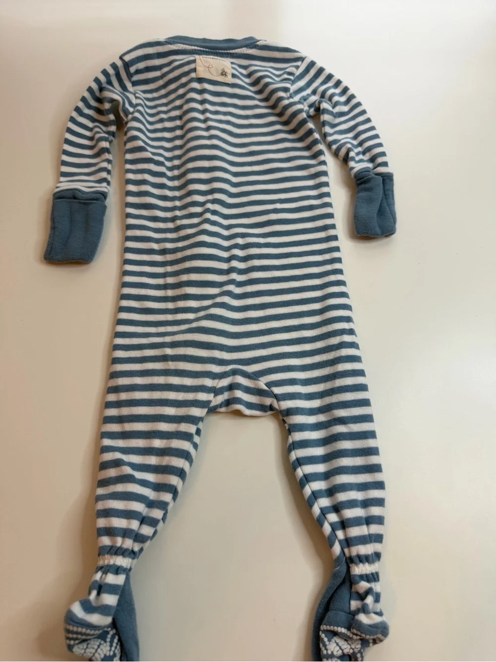 Blue & White Striped Footed One-Piece Sleepsuit